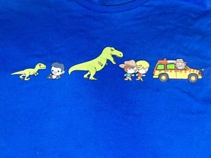 Jurassic Park Loot Crate Dinosaur Shirt Blue T-Rex Dinosaurs Mens L - Picture 1 of 4