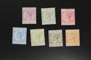 Cyprus #19-25a 1882 F/VF mint hinged set 2020 cv$544.50 (v512) - Picture 1 of 9