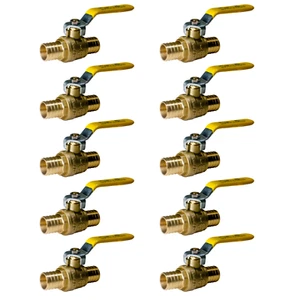 10 Pcs XFITTING 1" Pex Ball Valve, Lead Free Brass, Full Port, Barb Crimp - Picture 1 of 10