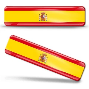 2 x Pegatinas 3D Gel Cúpula Calcomanía Auto Coche Moto Casco Portátil España Bandera de España - Imagen 1 de 7