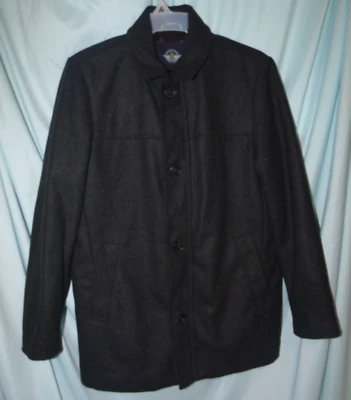 DOCKERS Dark Gray Wool Blend Collared LS Full Zip Coat Size M Men's - Image 1 of 4