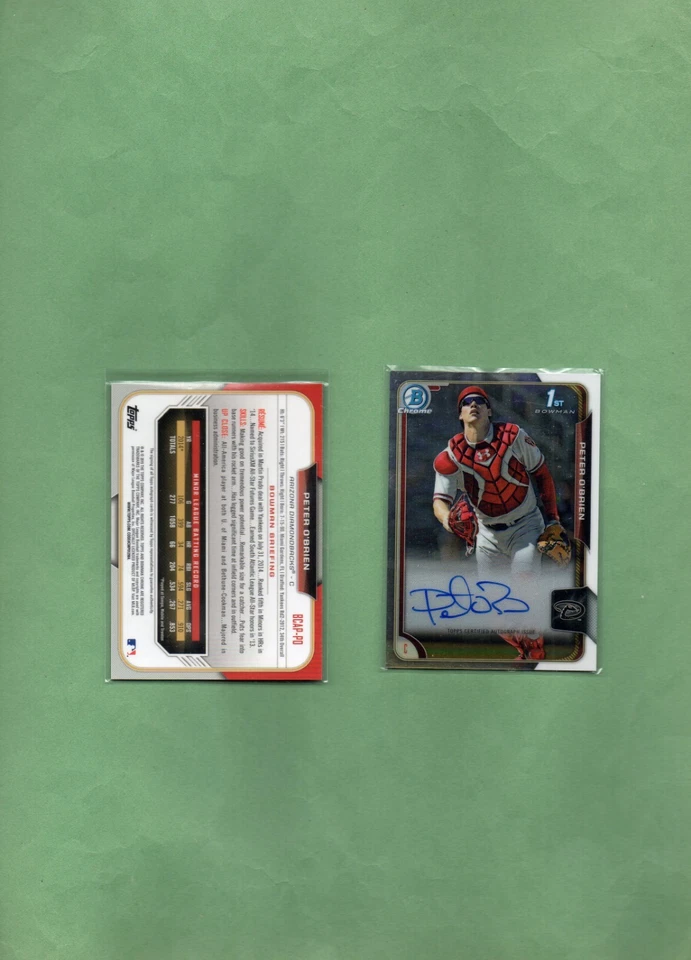 Peter O'Brien (Diamondbacks) 1/2015 Bowman Chrome #BCAP- Autographed Rookie - Image 1 of 1