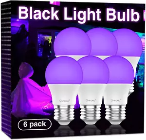 15W LED Black Light Bulbs A19 E26 Blacklight Bulb 120W Equivalent Purple Bulb - Picture 1 of 9