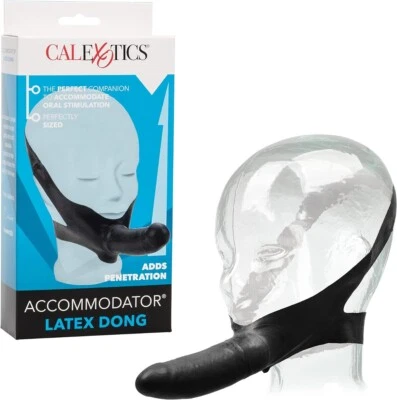 Accommodator Chin Strap-on Vaginal Anal Dildo Dong Cock Oral Sex Accessory - Image 1 of 4