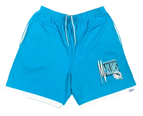 Salem Sportswear Mens Vintage 90’s MLB Florida Marlins Athletic Baseball Shorts Cover