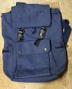 PORTAGE Travel Gear 18” Canvas Backpack Navy New - Picture 1 of 2