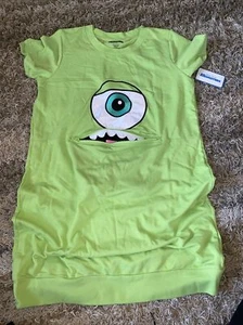Disney Pixar Monsters Pajama Shirt Size S/M Zip Mouth Womens Juniors NWT - Picture 1 of 6