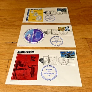 3 - AEROPEX ' 76 Covers / Envelope HONORING 50 YEARS OF AEROSPACE - Picture 1 of 7