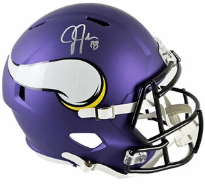 Casco Beckett réplica tamaño completo autografiado por Justin Jefferson Minnesota Vikings - Imagen 1 de 1