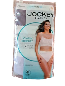 3 PAIR JOCKEY WOMENS CLASSIC COMFORT FRENCH CUT PANTIES SIZE 7 UNDERWEAR - Picture 1 of 4