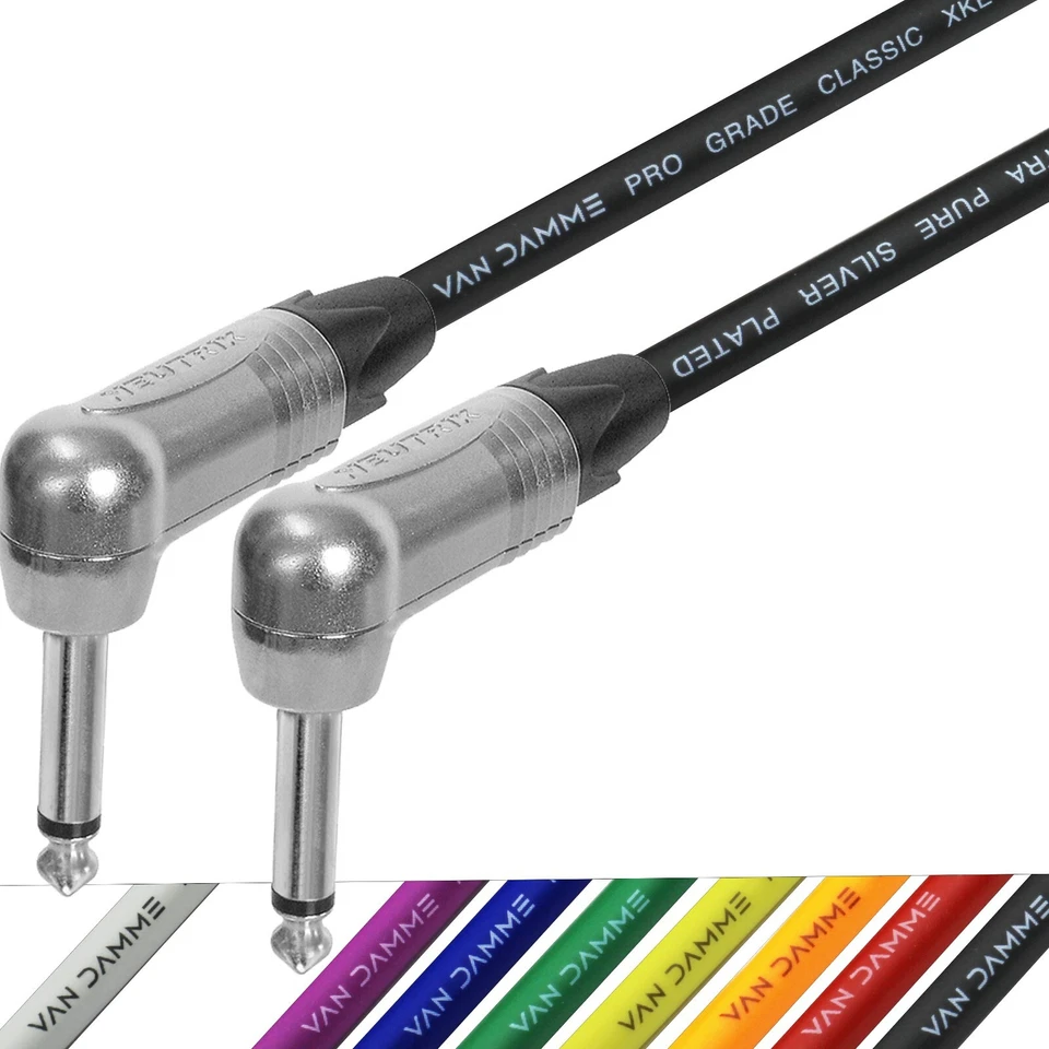 Van Damme Guitar Lead Neutrik 1/4" 6.35 mm Right Angle to Right Angle Jack Plug