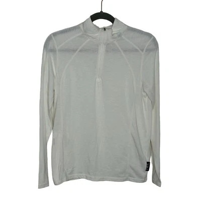 Camisa Pullover ScotteVest 1/4 Cremallera Talla L Blanca Manga Larga Tecnología Bolsillos Viaje Foto 1 de 4