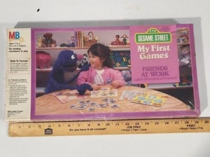 Sesame Street My First Games Friends At Work Milton Bradley Vintage 1986 Sealed - Picture 1 of 15