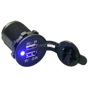 12-24V Dual USB Port Car Charger Power Adaptor Splitter Cigarette Lighter Socket - Photo 1 sur 6