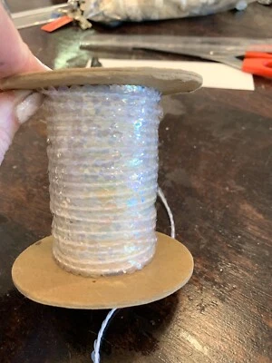 Cadena plana de lentejuelas sin estiramiento transparente translúcido ab X 2 mtr 6 mm Foto 1 de 4