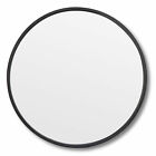 18 Inch Hub Rubber Frame Round Mirror For Entryways Bathrooms Living Rooms