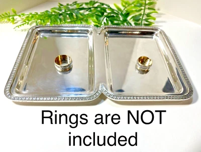 Bandeja doble plateada 800 ¡La bandeja pequeña para él y ella se puede con monograma! 180gr. Foto 1 de 4