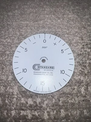 ESTÁNDAR D1-20213-A INDICADOR DIAL CALIBRE CALIBRE .001" PLACA CALIBRE REPUESTO SOLAMENTE Foto 1 de 3