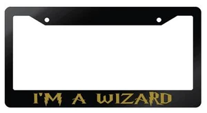 Glossy Black License Frame I'm A Wizard Auto Accessory Harry Potter GOLD - Bild 1 von 1