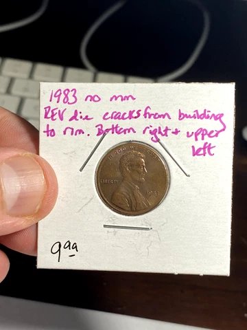 1983 P United States 1 Cent Error Coin - Reverse Die Cracks Cover