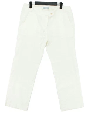 Farah Women's Suit Trousers UK 12 White Linen with Elastane, Viscose Dress Pants - Image 1 of 4