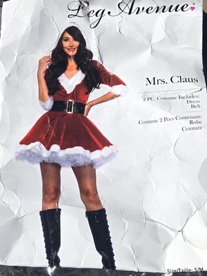 Vestido fantasia de Natal LEG AVENUE Mrs Santa Claus + cinto tamanho pequeno/médio - Imagem 1 de 4