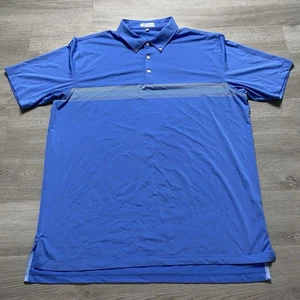 Peter Millar Mens Summer Comfort Blue Chest Striped Golf Performance Polo XL - Picture 1 of 6