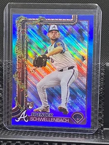 Spencer Schwellenbach RC 2025 Topps Holiday - Blue Metallic Glitter  #199 Braves - Picture 1 of 2