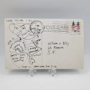 Tarjeta postal vintage 1976 San Francisco fiesta de San Valentín invitación historia gay - Imagen 1 de 3