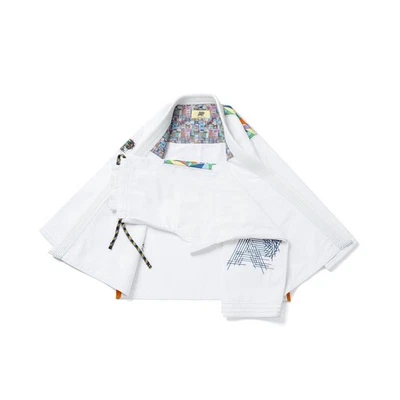 Albino and Preto Batch #108: Stained Glass BJJ Kimono 450 gsm White BJJ Gi - Image 1 of 4