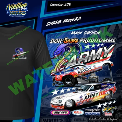 Don the Snake Prudhomme 1976 Army Monza T 恤 (273) — 第 1/3 张图片