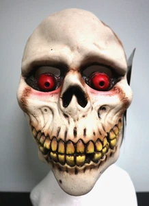 Smiley Skull- Zagone Studios "Red Eye" UV Reactive Handmade Mask - Picture 1 of 10