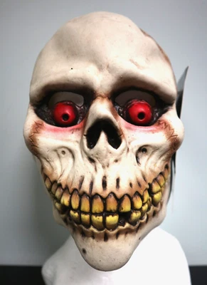 Smiley Skull- Zagone Studios "Red Eye" UV Reactive Handmade Mask - Image 1 of 4