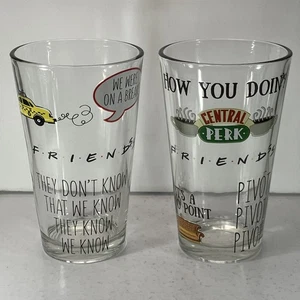 Vintage Friends TV Show Serie 16 Unzen Glaswaren Lieblingssprüche 2er Set - Bild 1 von 6