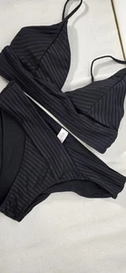Two Piece Swimwear Woman's Black Bathing Suit Medium. Size Women's Medium. ... - Picture 1 of 6