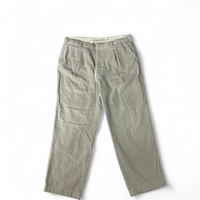 Pantalones Nautica Vintage Para Hombre 40 Beige Clipper Calce Relajado Tiro Alto Plisado Pana Foto 1 de 2