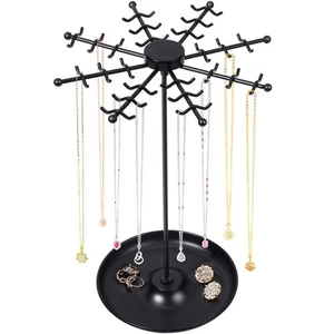 Rotating Necklace Holder Jewelry Stand, Black Necklace Organizer Display with... - Bild 1 von 9