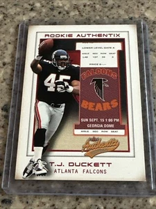 T.J. Duckett 2002 Fleer #112 Authentix Rookie Authentix 599/1250 Atlanta Falcons - Picture 1 of 4