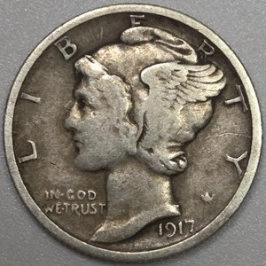 1917-P Mercury Dime- Better Grade (Lot#1) - Picture 1 of 2