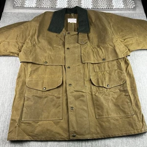 Vintage Filson Canvas Tin Packer Coat Waxed Unlined Jacket Brown XL Made In USA - Picture 1 of 12