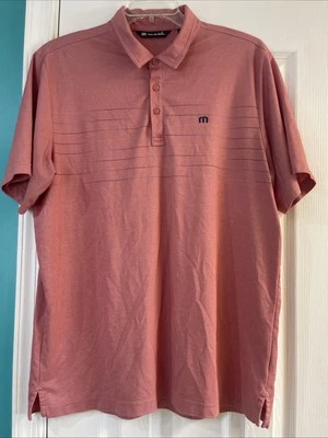 Camisa polo para hombre Travis Mathew XL roja jaspeada rendimiento de golf Foto 1 de 4
