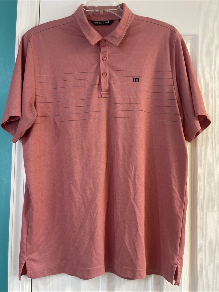 Camisa polo para hombre Travis Mathew XL roja jaspeada rendimiento de golf Foto 1 de 4