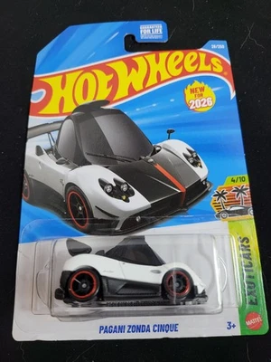 Hot Wheels #26 Exoticars 4/10 Pagani Zonda Cinque 2026 blanco nuevo modelo tooneado Foto 1 de 2