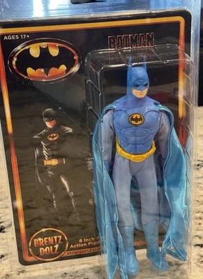 CUSTOM  1989 BATMAN Keaton MEGO 8”  Figure In BLUE/GRAY colors CARDED - Image 1 of 4