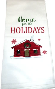 Weihnachten rustikal ~ Küchentuch Zuhause für die Feiertage ~ 18" x 28" 100% Baumwolle - Bild 1 von 1