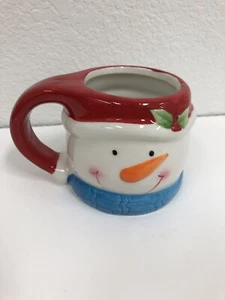 CHRISTMAS DAY Snowman Figural Holiday Coffee Coco Mug Cup Santa Morning - Picture 1 of 9