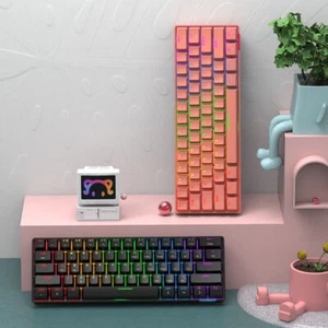 Mechanical Wired/Wireless Bluetooth Dual-mode RGB Backlit USB C Gaming Keyboard - Picture 1 of 19