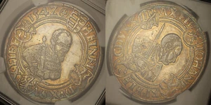 1542 German States Saxony-Ernestine Silver Thaler NGC AU Details Tooled - Toned! - Picture 1 of 3