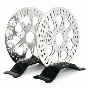 POLISHED 11.8" FRONT 11.5" REAR BRAKE ROTOR FOR HARLEY DYNA STREET BOB LOW RIDER - Picture 1 of 9