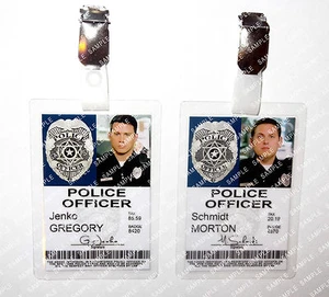 21 Jump Street Jenko and Schmidt Badges Fancy Dress Cosplay Prop Christmas - Picture 1 of 4